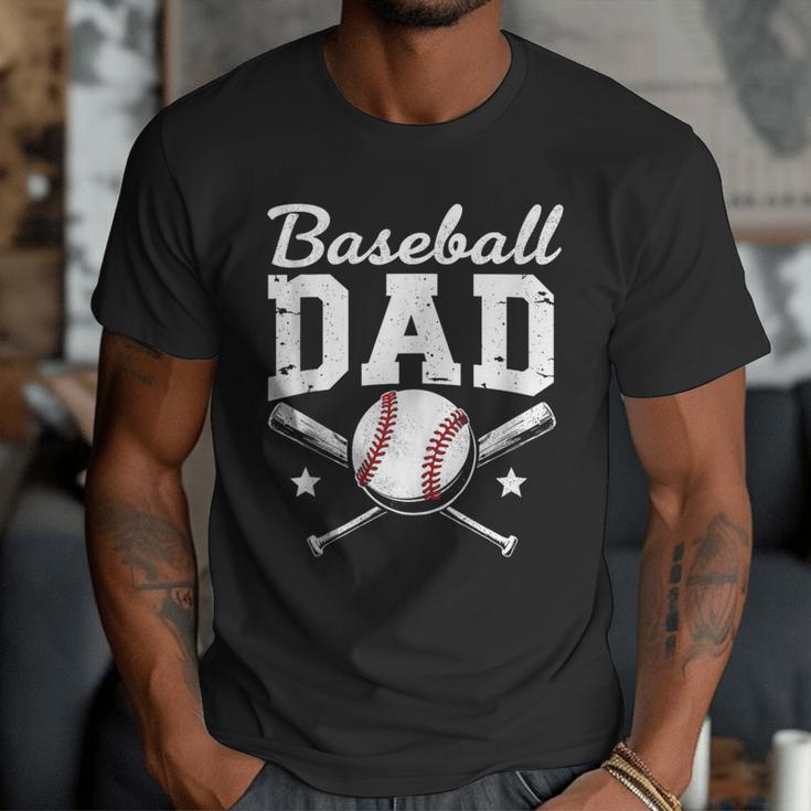 Fathers Cute Vintage Baseball Dad Sport Lovers Batter Player Men T-Shirt