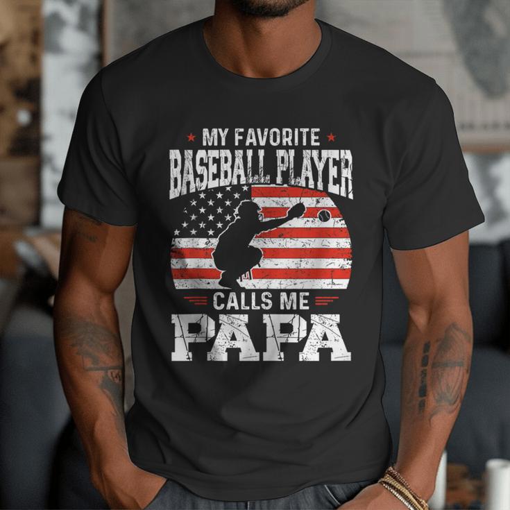 My Favorite Baseball Player Calls Me Papa Baseball Dad Men T-Shirt My Favorite Baseball Player Calls Me Papa Baseball Dad Men T-Shirt