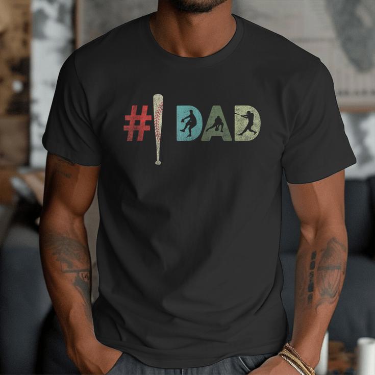 Number One Baseball Dad Father's Day Baseball Player Dad Men T-Shirt Number One Baseball Dad Father's Day Baseball Player Dad Men T-Shirt