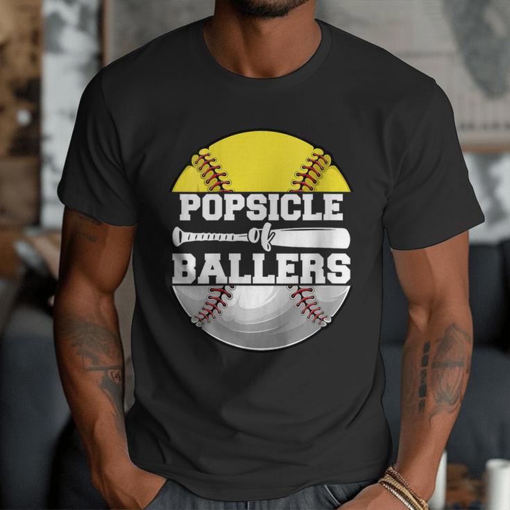 Popsicle Of Ballers Softball Baseball Dad Men T-Shirt Popsicle Of Ballers Softball Baseball Dad Men T-Shirt