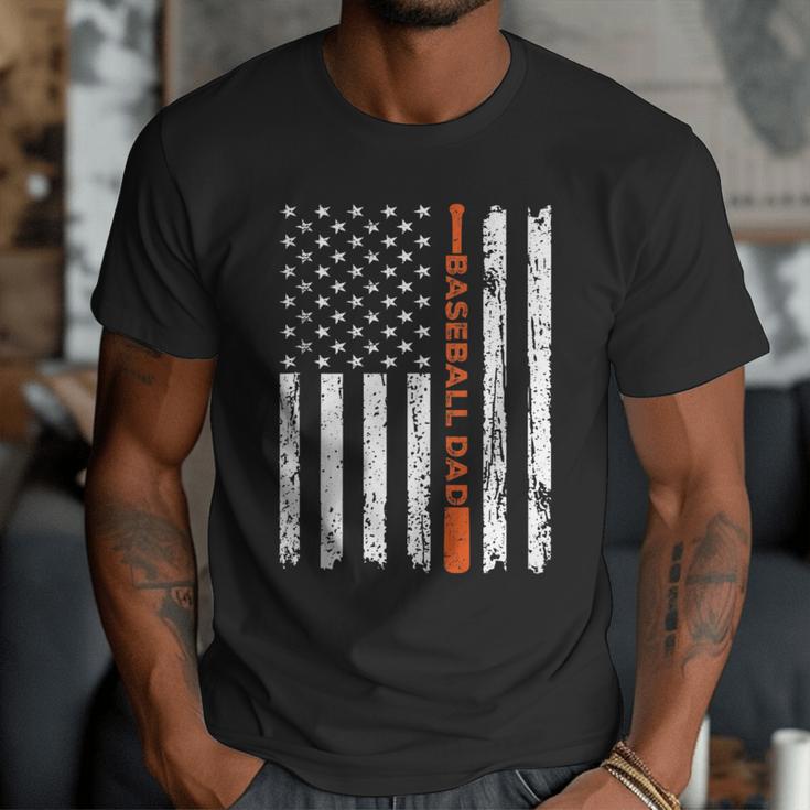 Retro Baseball Dad American Flag Father's Day 4th Of July Men T-Shirt Retro Baseball Dad American Flag Father's Day 4th Of July Men T-Shirt
