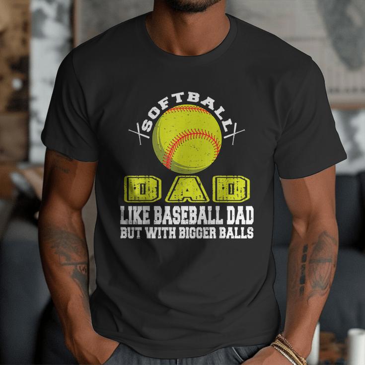 Softball Dad Like A Baseball Dad Softball Father's Day Men T-Shirt