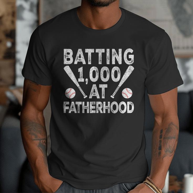 Vintage Baseball Dad Batting 1000 At Fatherhood Men T-Shirt