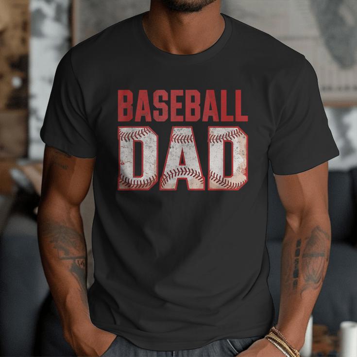 Vintage Baseball Dad Father Tee Player Fan Baseball Ball Men T-Shirt