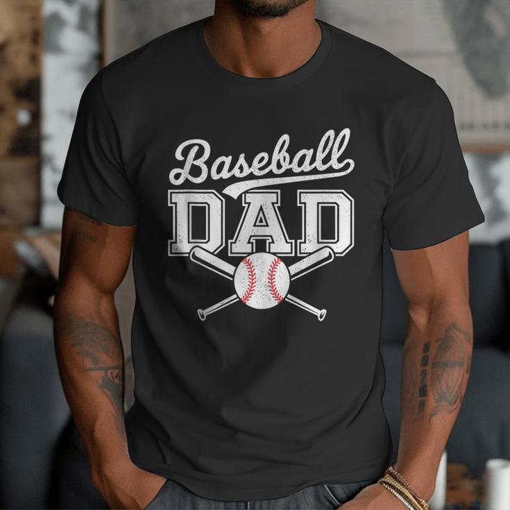 Vintage Baseball Dad Sport Lovers Batter Player Fathers Art Men T-Shirt