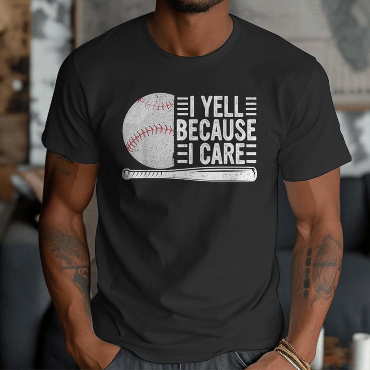 I Yell Because I Care Baseball Dads T-Shirt Men T-Shirt