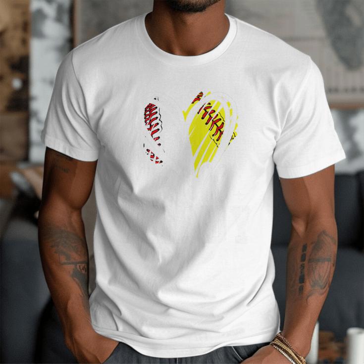 Ball Daddy Softball Baseball Dad Fathers Day Premium Men T-Shirt Ball Daddy Softball Baseball Dad Fathers Day Premium Men T-Shirt