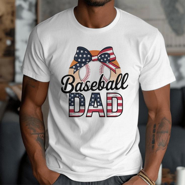 Baseball Dad American Flag Bow Sports Premium Men T-Shirt Baseball Dad American Flag Bow Sports Premium Men T-Shirt