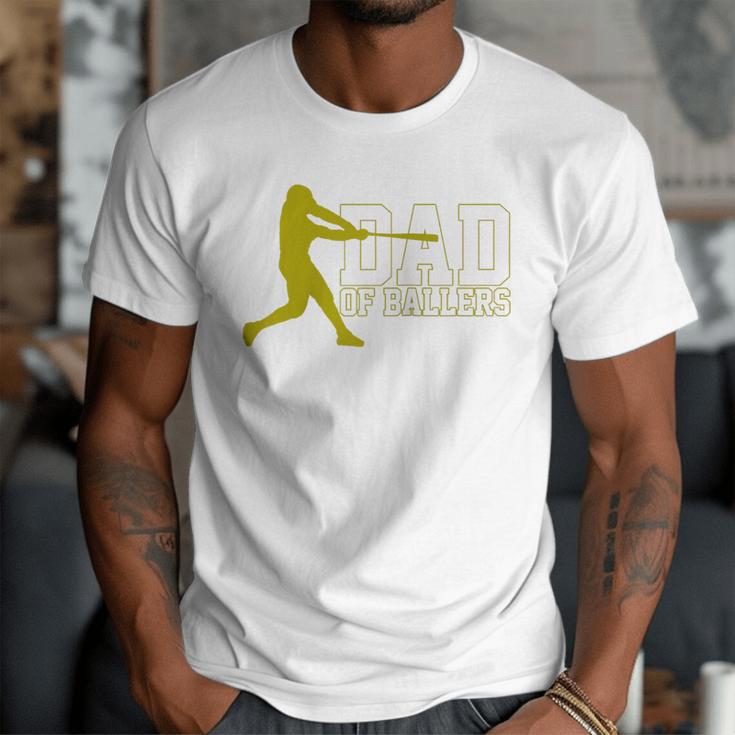 Baseball Dad Of Ballers Raglan Baseball Tee Men T-Shirt