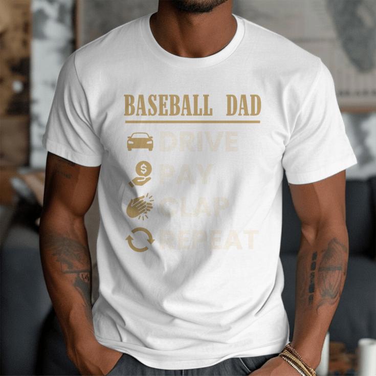 Baseball Dad Drive Pay Clap Repeat Father's Day Premium Men T-Shirt