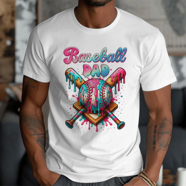 Baseball Dad Game Day Vibes Ice Cream Drip Baseball Daddy Men T-Shirt Baseball Dad Game Day Vibes Ice Cream Drip Baseball Daddy Men T-Shirt