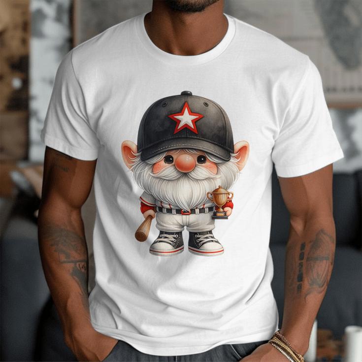 Baseball Dad Gnome For Baseball Lover With Winner Trophy Premium Tri-Blend Men T-Shirt
