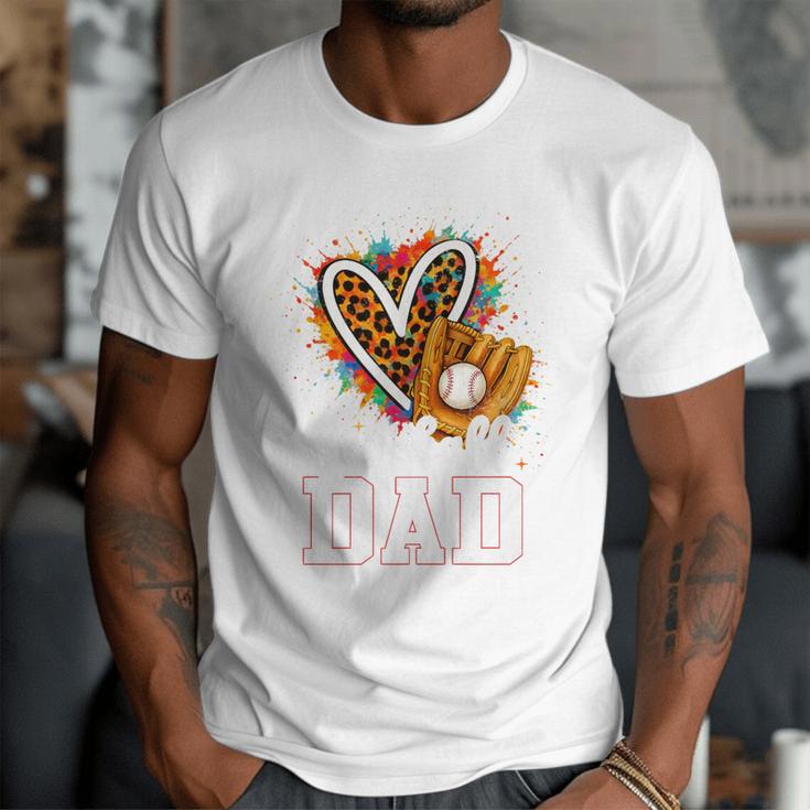 Baseball Dad Leopard Heart Colorful Premium Men T-Shirt Baseball Dad Leopard Heart Colorful Premium Men T-Shirt