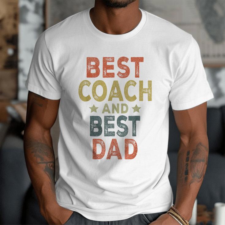 Baseball Dad For Men Vintage Best Coach And Best Dad Men T-Shirt
