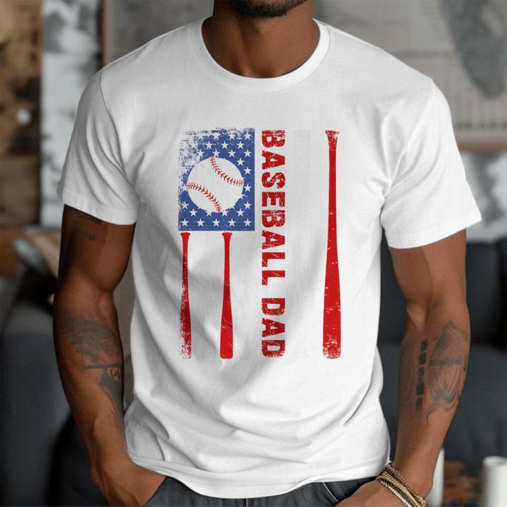 Baseball Dad USA American Flag Father's Day 4th Of July Premium Men T-Shirt Baseball Dad USA American Flag Father's Day 4th Of July Premium Men T-Shirt