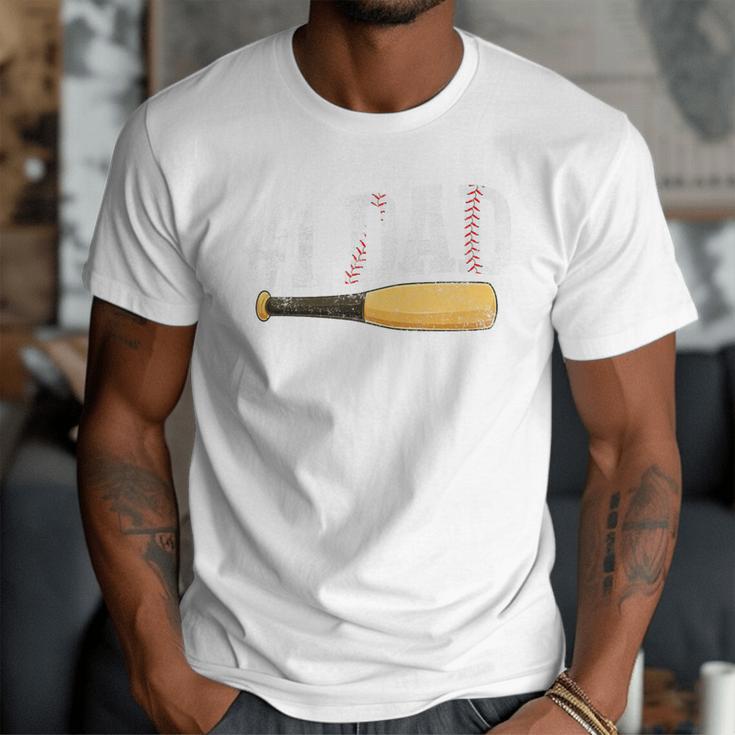 Baseball Player Dad Papa Number One Baseball Dad Fathers Day Premium Men T-Shirt