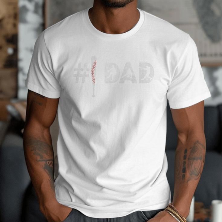 Baseball Player Number One Baseball Dad Father's Day Premium Men T-Shirt