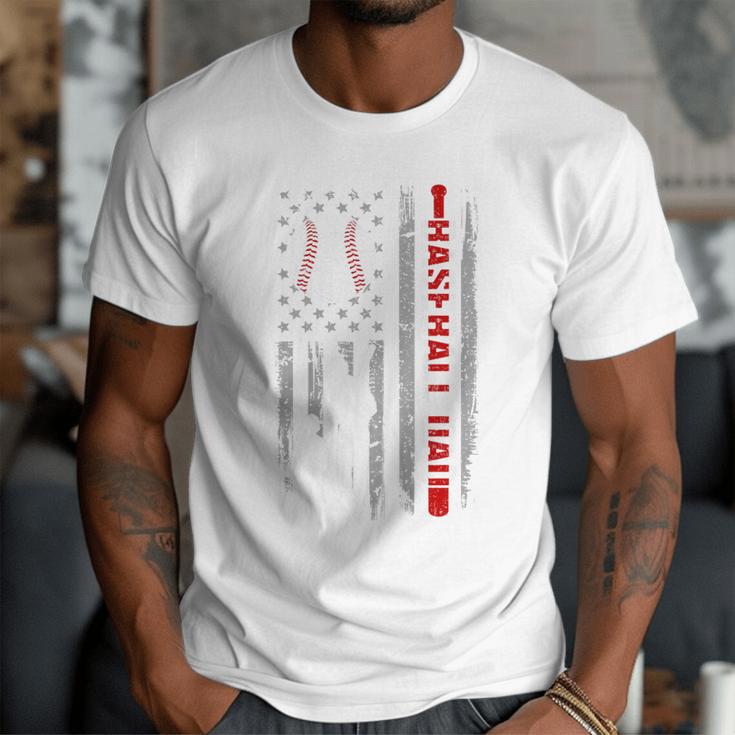 Father's Day USA Flag Patriotic Baseball Dad Premium Men T-Shirt Father's Day USA Flag Patriotic Baseball Dad Premium Men T-Shirt