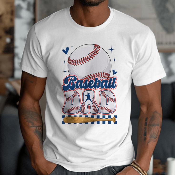 Groovy Baseball Dad Daddy Father Happy Fathers Day Men Guys Men T-Shirt