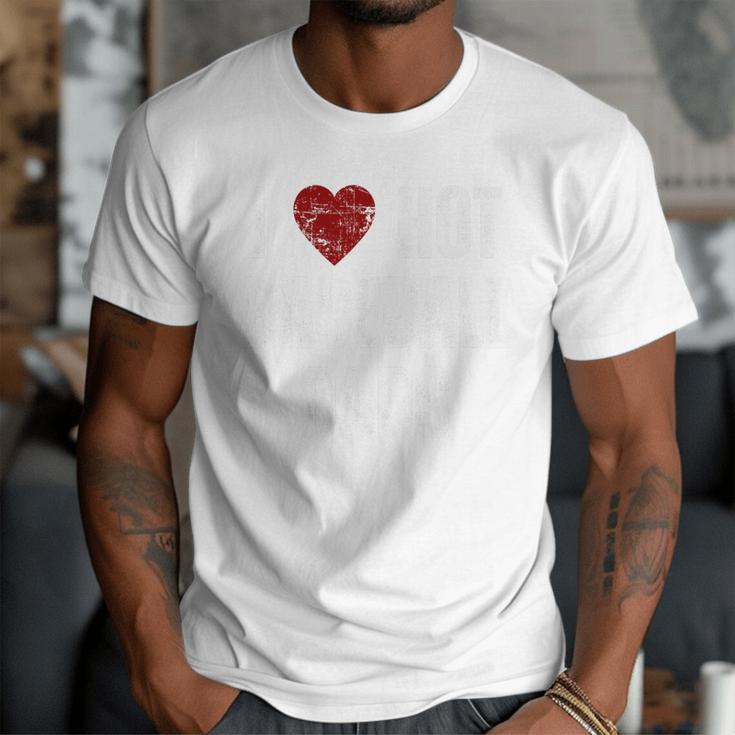 I Love Hot Baseball Dads Red Hearts Premium Men T-Shirt
