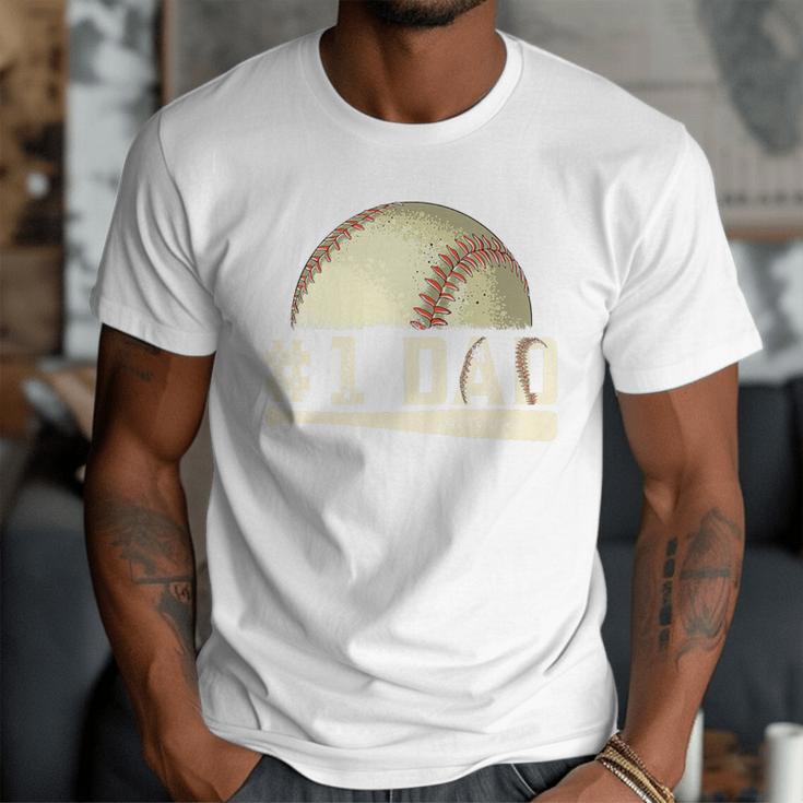 Number One Baseball Dad Fathers Day Baseball Player Dad Papa Premium Men T-Shirt Number One Baseball Dad Fathers Day Baseball Player Dad Papa Premium Men T-Shirt