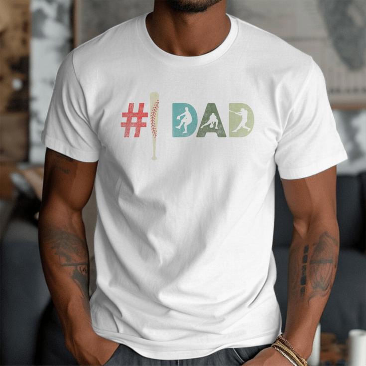 Number One Baseball Dad Father's Day Baseball Player Dad Premium Men T-Shirt Number One Baseball Dad Father's Day Baseball Player Dad Premium Men T-Shirt
