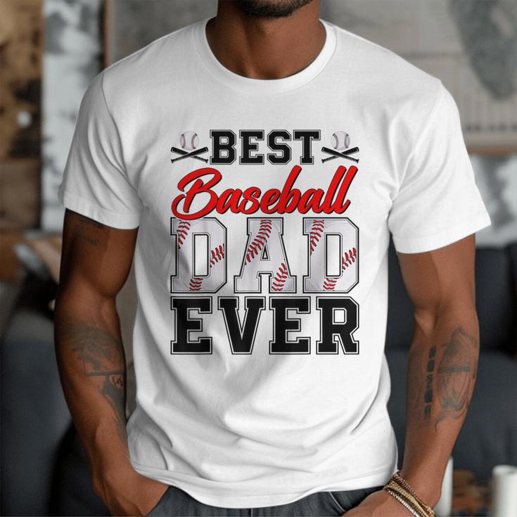 Retro Best Baseball Dad Ever Daddy Happy Fathers Day Men Men T-Shirt