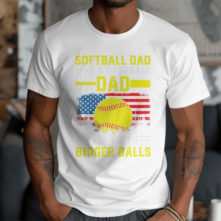 Softball Dad Like A Baseball Dad But Bigger Balls Back Premium Men T-Shirt Softball Dad Like A Baseball Dad But Bigger Balls Back Premium Men T-Shirt