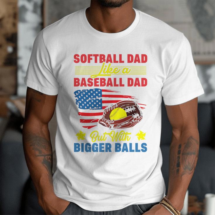 Softball Dad Like A Baseball Dad But With Bigger Balls Premium Men T-Shirt Softball Dad Like A Baseball Dad But With Bigger Balls Premium Men T-Shirt