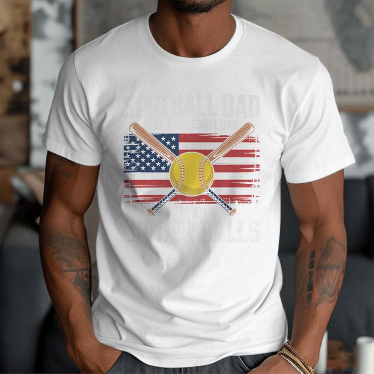 Softball Dad Like A Baseball Dad With Bigger Balls Sport Dad Premium Men T-Shirt