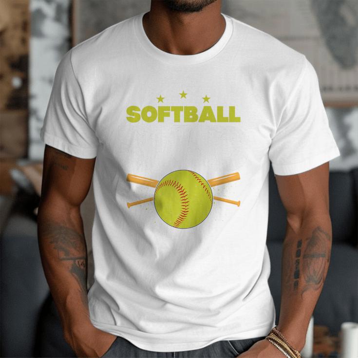 Softball Dad Just Like A Baseball Dad Player Premium Men T-Shirt