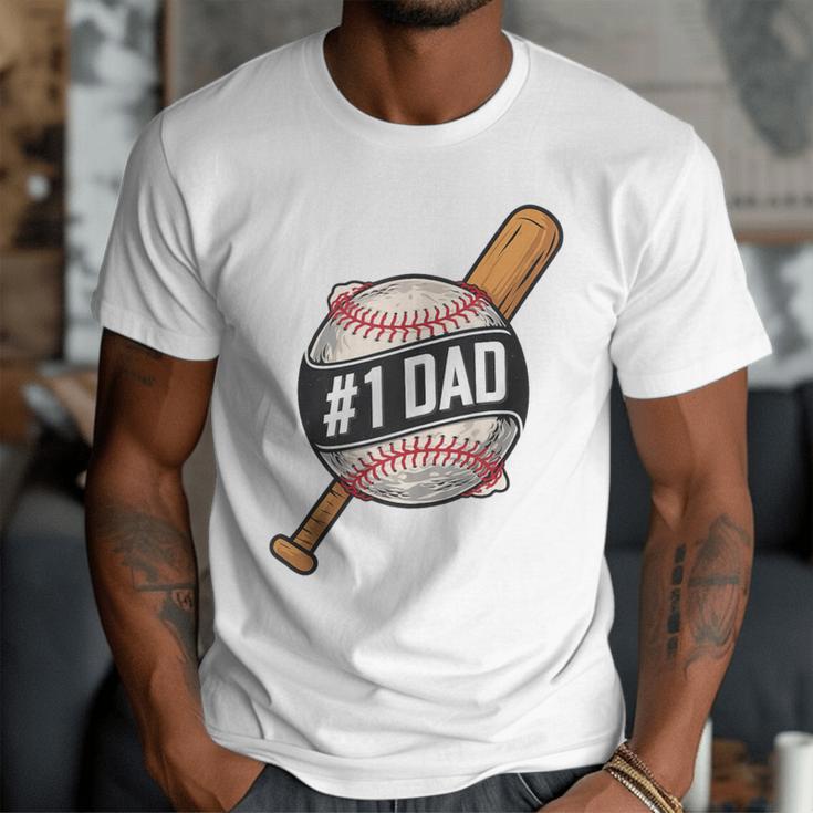 Vintage 1 Baseball Dad Daddy Father's Day From Son Daughter Men T-Shirt