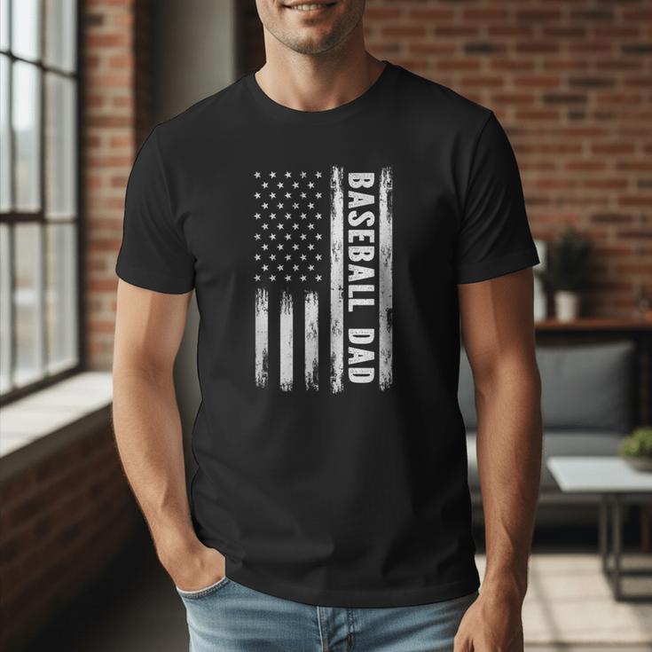 Baseball Dad American Flag Grunge Retro Vintage Father Men T-Shirt Baseball Dad American Flag Grunge Retro Vintage Father Men T-Shirt