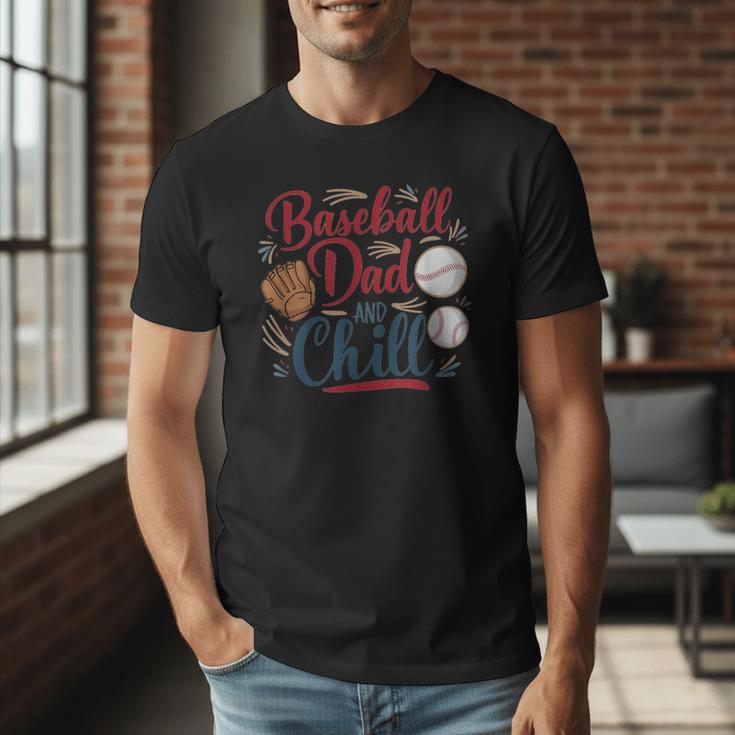 Baseball Dad And Chill Funny For Baseball Lovers Men T-Shirt