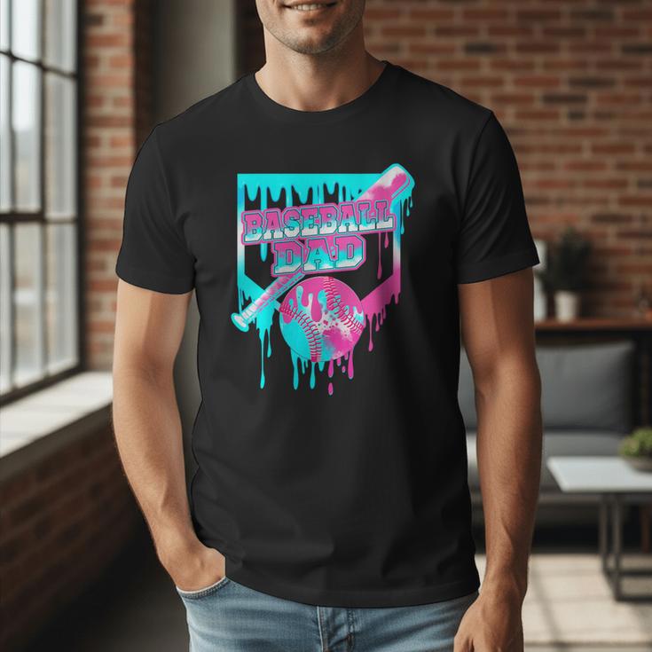 Baseball Dad Home Plate Ice Cream Drip Father's Day Men T-Shirt Baseball Dad Home Plate Ice Cream Drip Father's Day Men T-Shirt