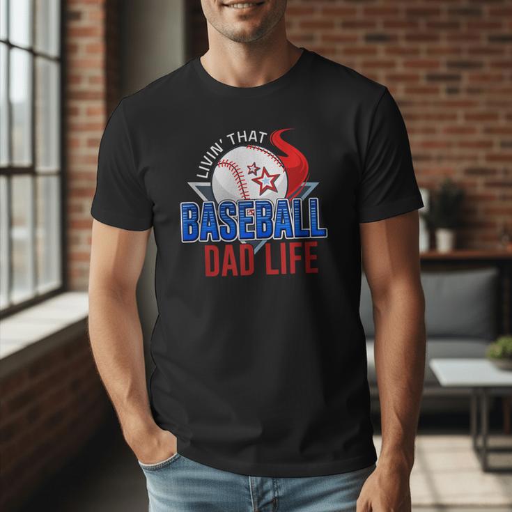 Baseball Dad Life Happy Fathers Day Dad Daddy Baseball Lover Men T-Shirt