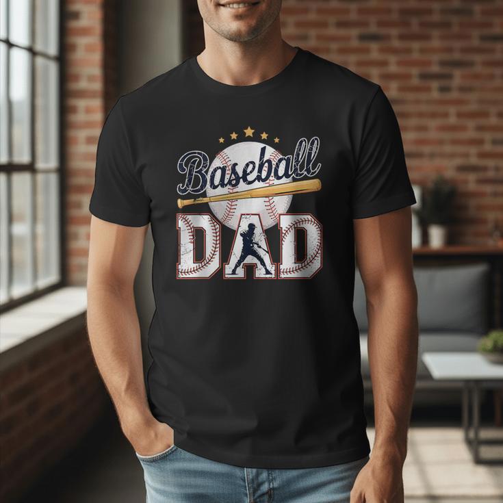 Baseball Dad Player Cool Retro Sports Fan Father's Day Men T-Shirt