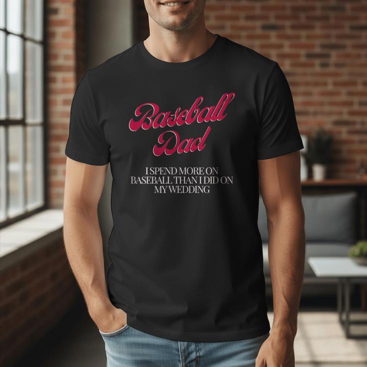 Baseball Dad Travel Ball Little League Husband Wedding Men T-Shirt