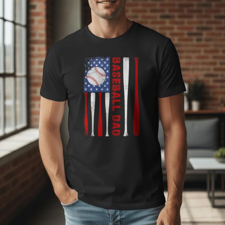 Baseball Dad USA American Flag Father's Day 4th Of July Men T-Shirt Baseball Dad USA American Flag Father's Day 4th Of July Men T-Shirt