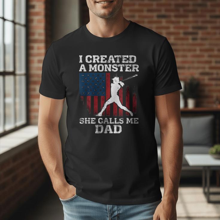I Created Monster She Calls Me Dad Baseball Dad Men T-Shirt I Created Monster She Calls Me Dad Baseball Dad Men T-Shirt
