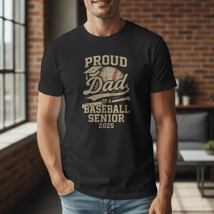 Proud Dad Of A Baseball 2025 Senior Vintage Baseball Dad Men T-Shirt