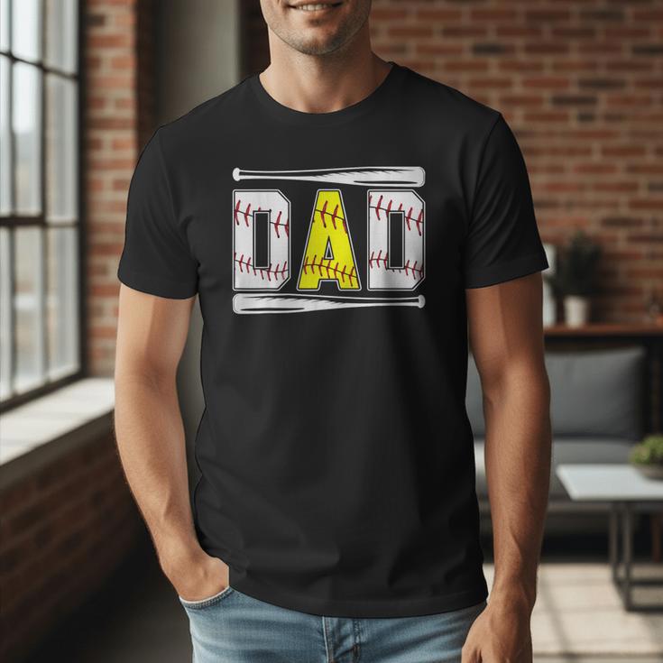 Softball Baseball Dad Of Ballers Baseball Softball Dad Men T-Shirt