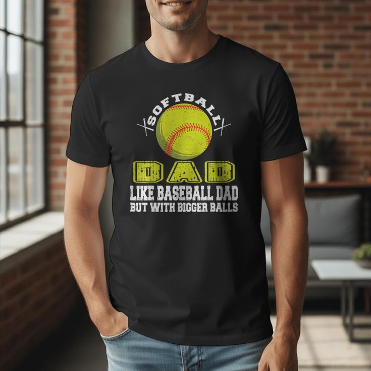 Softball Dad Like A Baseball Dad Softball Father's Day Men T-Shirt