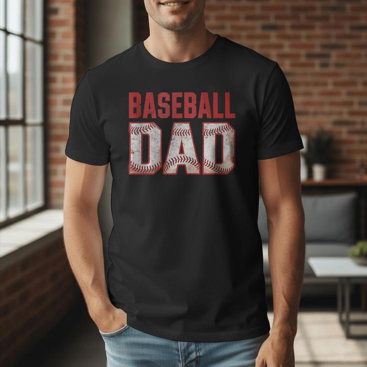 Vintage Baseball Dad Father Tee Player Fan Baseball Ball Men T-Shirt