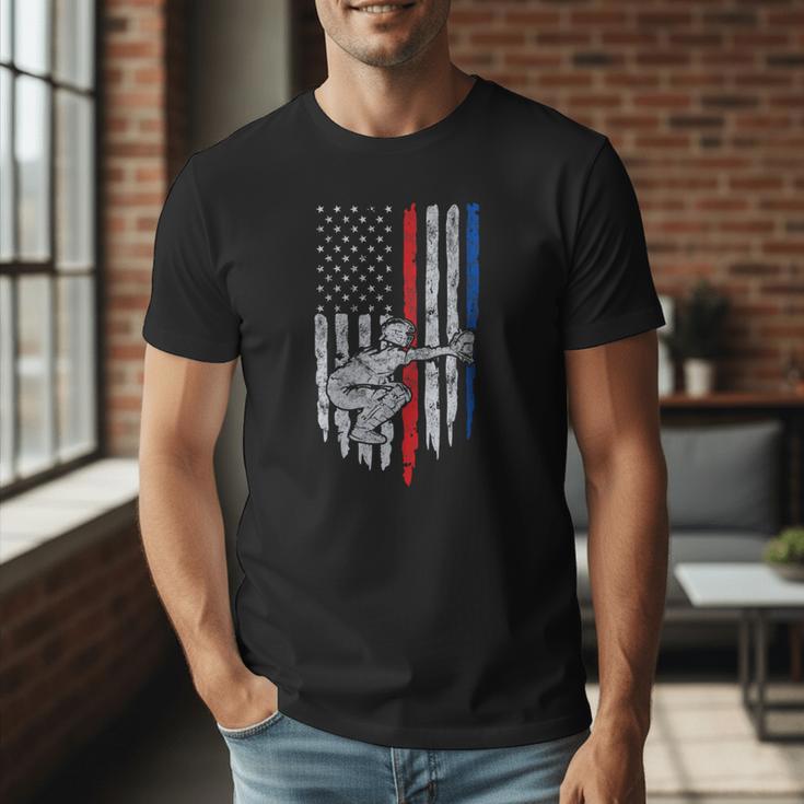 Vintage Baseball US Flag Tee Baseball Dad Player Coach Men T-Shirt Vintage Baseball US Flag Tee Baseball Dad Player Coach Men T-Shirt