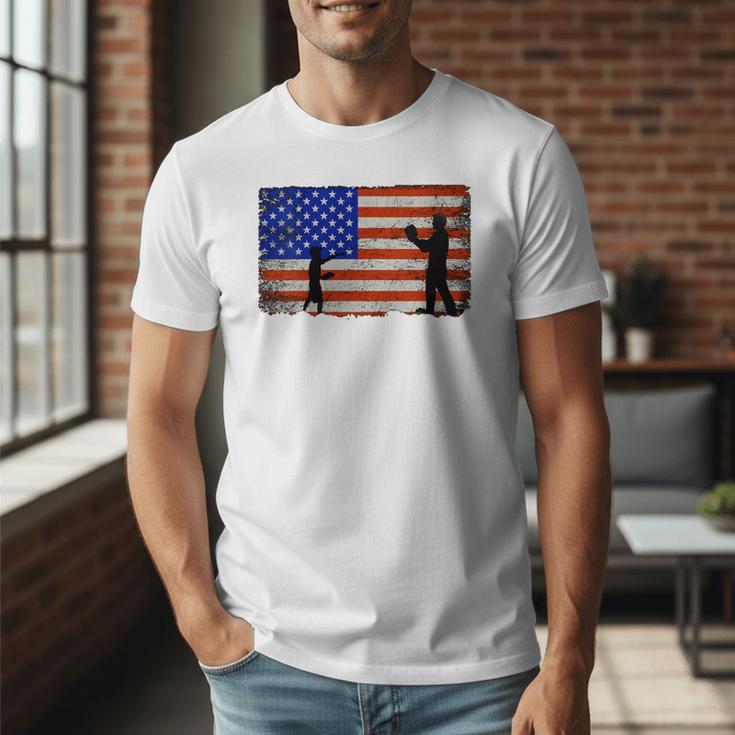 Baseball Coach Baseball Dad American Flag Men T-Shirt Baseball Coach Baseball Dad American Flag Men T-Shirt