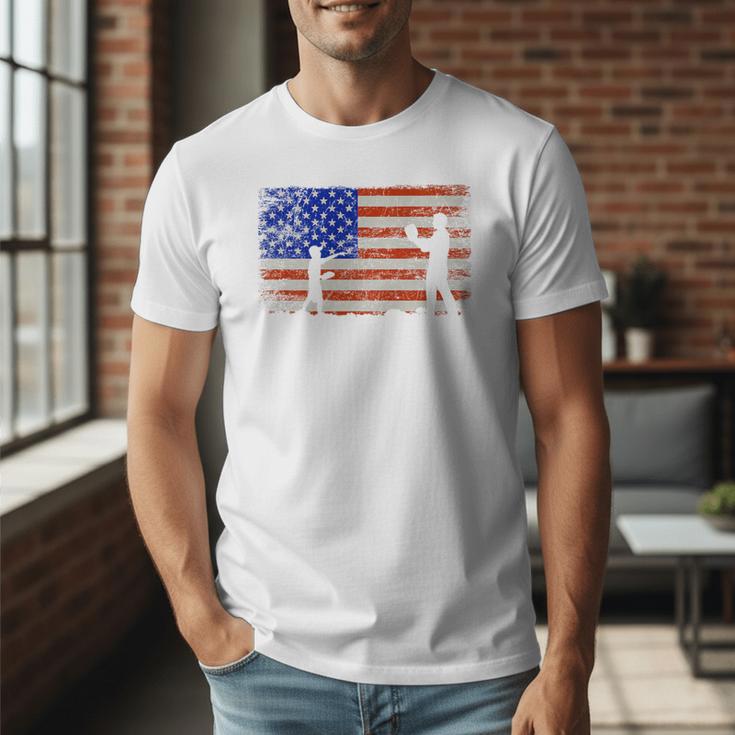Baseball Coach Baseball Dad American Flag Premium Men T-Shirt Baseball Coach Baseball Dad American Flag Premium Men T-Shirt