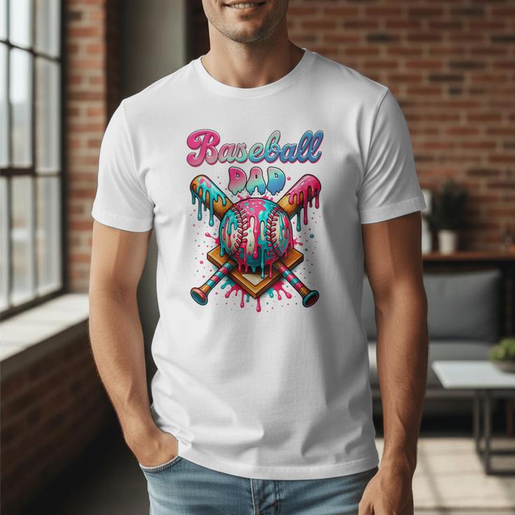 Baseball Dad Game Day Vibes Ice Cream Drip Baseball Daddy Men T-Shirt Baseball Dad Game Day Vibes Ice Cream Drip Baseball Daddy Men T-Shirt