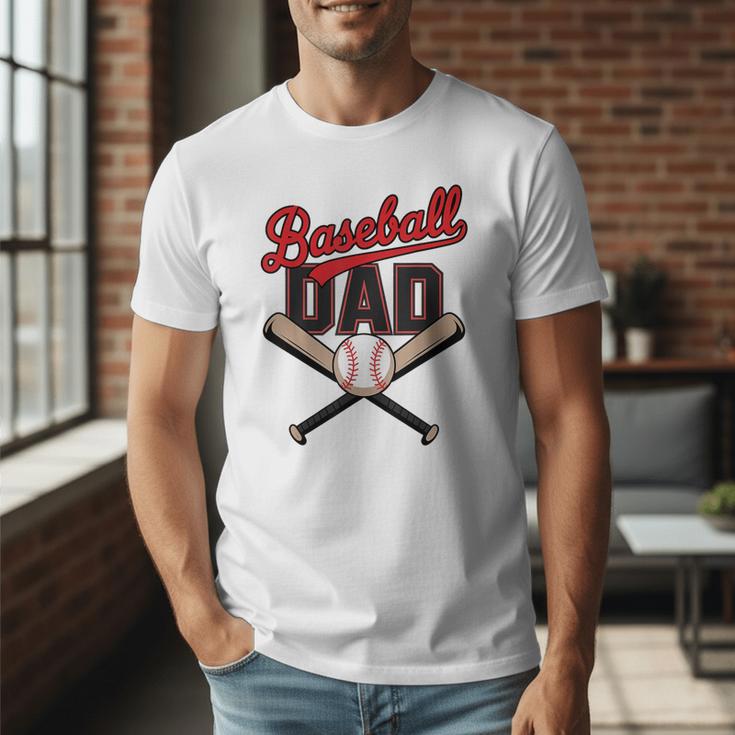 Father's Day Baseball Dad Daddy Vintage Game Day Boys Kids Men T-Shirt