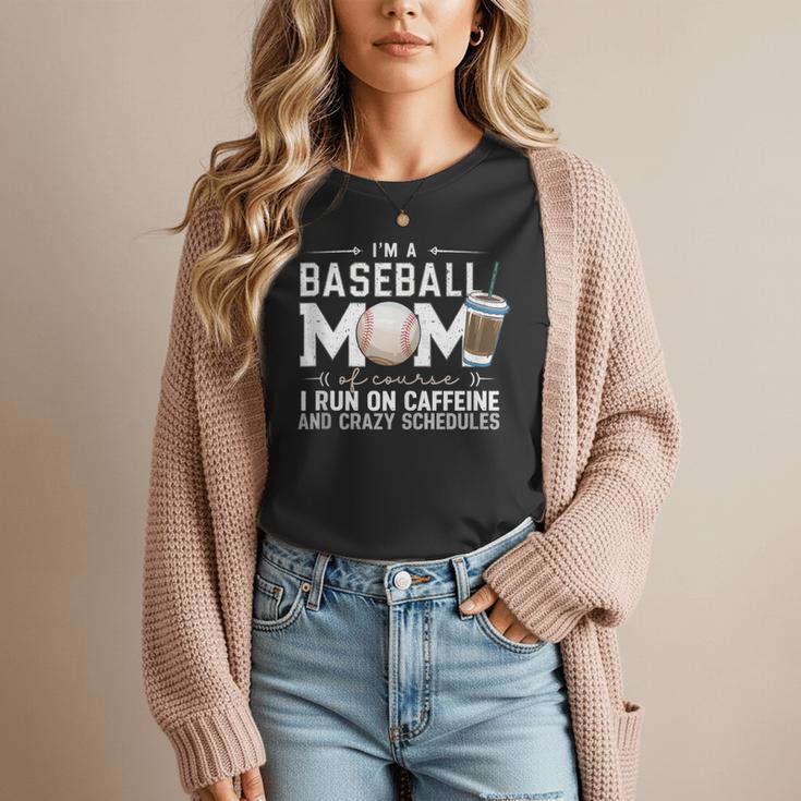 Baseball Mom Caffeine Fueled Game Day Essential Women T-Shirt